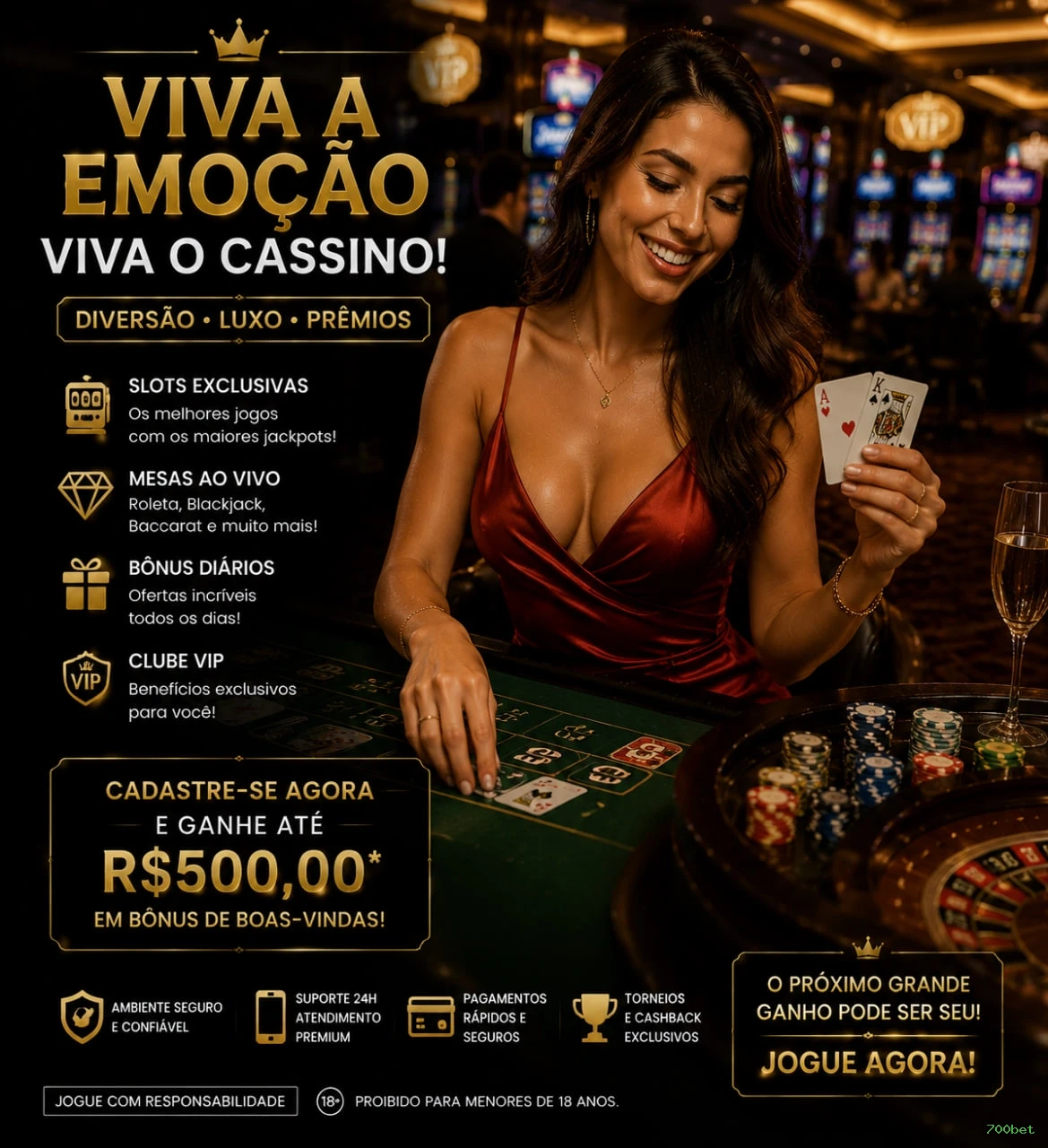 Slots online da 700bet com jackpots progressivos
